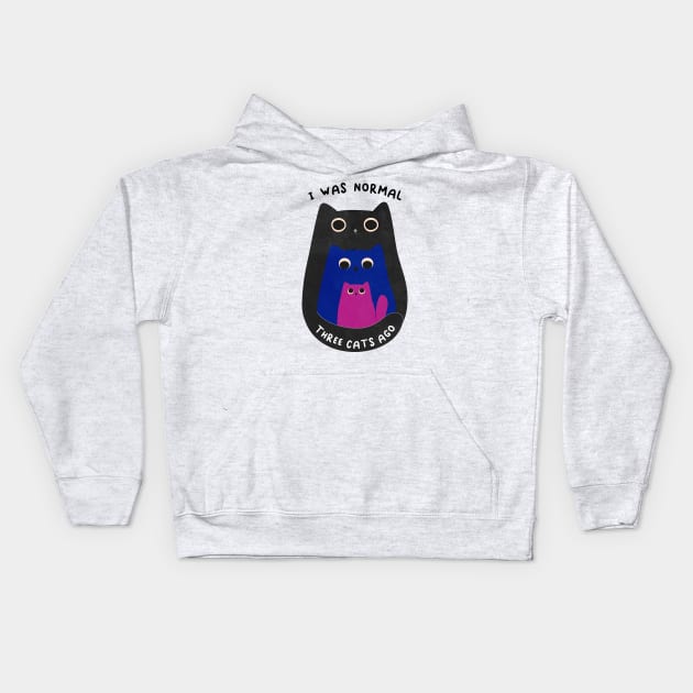 Three cats Kids Hoodie by grafart